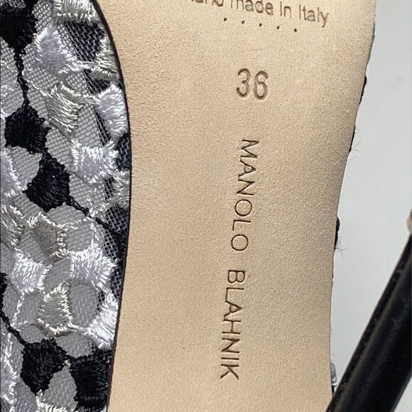 Manolo Blahnik Hangisi 105 Embellished Embroidered Pumps size 36 - Picture 14 of 14